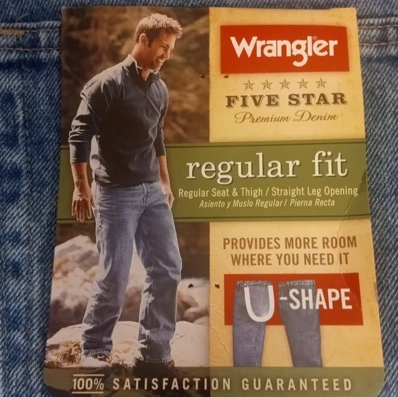 Wrangler Jeans Mens Wrangler Regular Fit Five Star Blue Jean